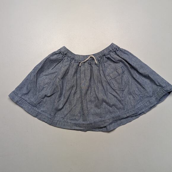 Hanna Andersson Skirt Girls Size 5 Blue Pinstripe Twirly Mini - Picture 1 of 6